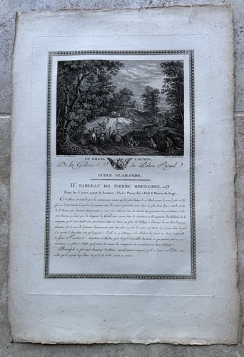 Grande gravure ancienne palais - ancienne,