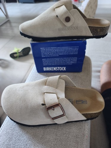Birkenstock boston daim beige - birkenstock,