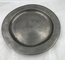 Vintage Jori Pewter Plate 12 Inch Round Charger Heavy Metal Rustic Primitive Dec