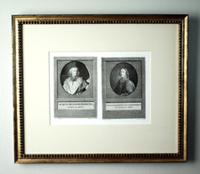 Antique Portrait Engraving - Bossuet And Fenelon, Circa 1780 - Louis Cathelin