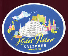 old vignette trunk advertising cabin "Hotel Pitter Salzburg" Austria.Austria