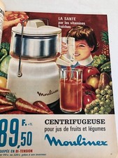 Vintage Advertising CENTRIFUGE MOULINEX Advertising (April 1963)
