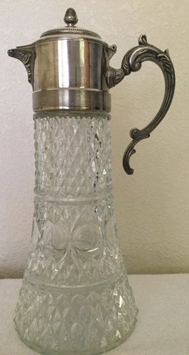 Antique crystal tankard with - antique,
