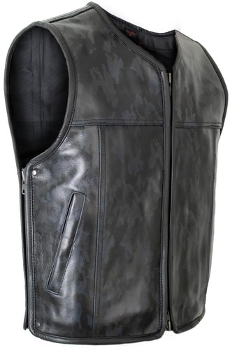 Gilet biker homme cuir - gilet,
