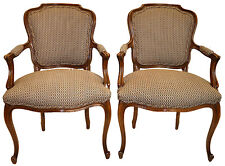 1940's Vintage Pair of Louis XV Fauteuil Chairs, Original Finish