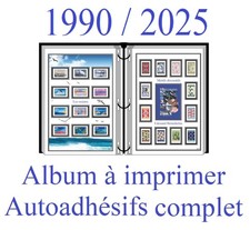 ALBUM DE TIMBRES AUTOADHÉSIFS  A IMPRIMER   1990 / 2025  complet