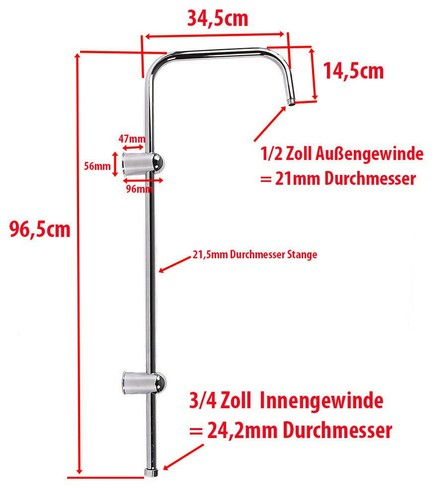 Barre murale douche pluie - murale,