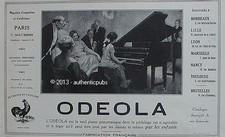 ADVERTISEMENT ODEOLA PNEUMATIC PIANO MUSIC CHILD ART DECO ROOSTER FROM 1924 FRENCH AD