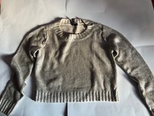 pull croc gris maille irisee H M taille 10
