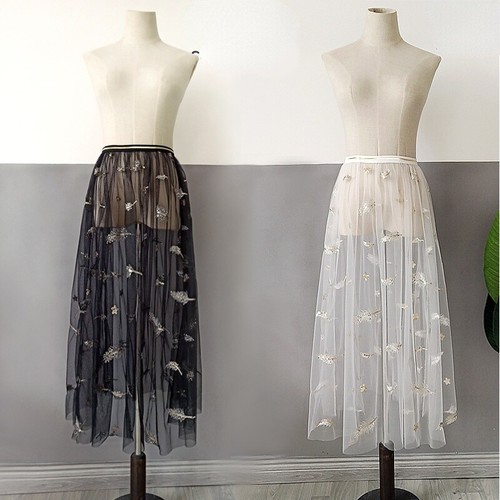 Maille transparente sequin - maille,