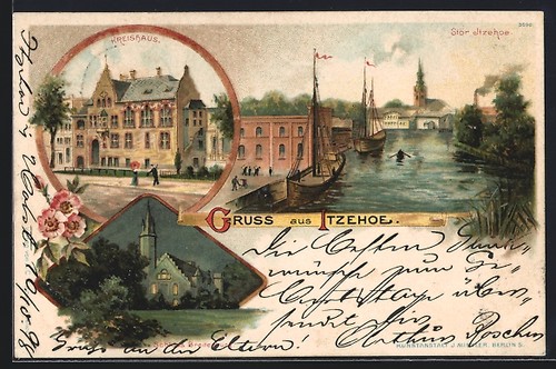 Lithographie itzehoe maison - itzehoe,,
