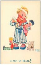 ILLUSTRATORS.n°23427.BEATRICE MALLET.A QUI LE TOUR.ENFANT SOIGNANT SES POUPE