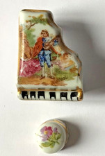 Limoges miniature piano and stool