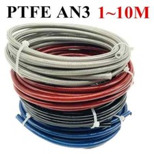 1-10M 3AN AN3 ID:1/8" PVC Stainless Steel Braided PTFE Fuel Hose Oil Brake Line