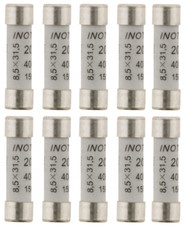 LOT 10 FUSIBLES A VOYANT CÉRAMIQUE POUR TABLEAU ELECTRIQUE 20A 400 V NEUF