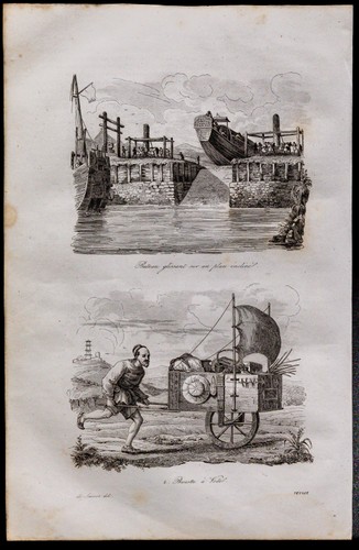 1835 - Chine - Bateau sur plan