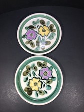Boch Belgium In The Mood 8 1/4” Salad Plates Set Of 2 Purple Yellow Green   D