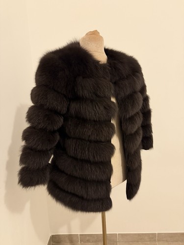 Veste femme fourrure noire