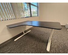 IKEA BEKANT CORNER DESK, BLACK TOP W/ WHITE LEGS - GREAT CONDITION, 63" x 43.25"