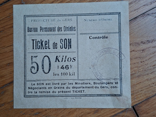 Rationnement billet 50kg - -,
