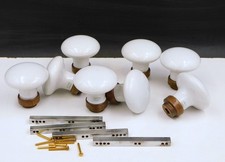 ▨7mm,Ø51mm,Lot 4 paires d'Anciens boutons de porte en porcelaine,Poignée Vintage