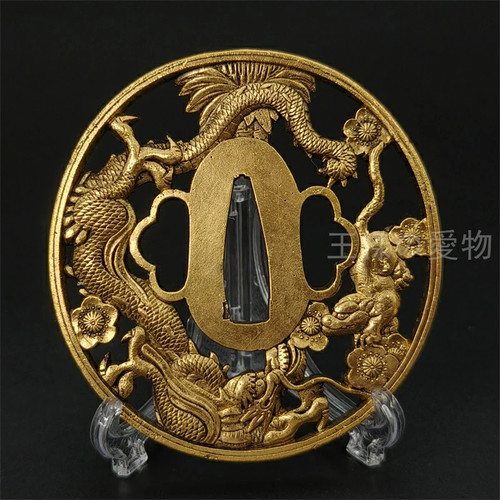 épée japonaise tsuba dragon - tsuba,