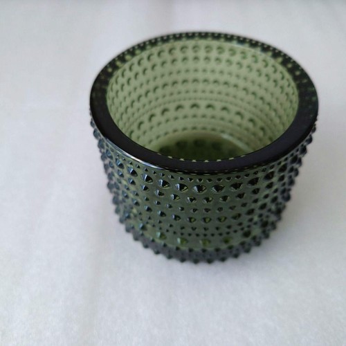 Boîte bougeoir verre vert - bougeoir, en