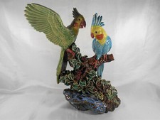 GORGEOUS CHINA TERRACOTTA PARROT COUPLE FIGURINE 
