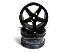06024BL Jantes Arrière Noir Black X Buggy 1/10 Hexagone Interne De 12mm HIMOTO