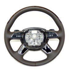 Volant Multifonction En Bois Et Cuir Avec Palettes Audi A8 4H Marron Frêne