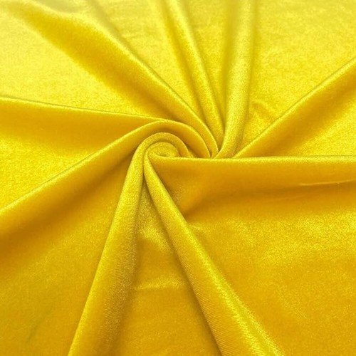 Tissu tunique jaune - , velours