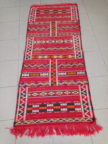 Tapis berbère kilim rouge - tapis,