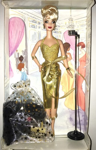 Barbie gold label pin - barbie,