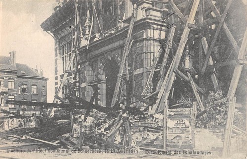Cpa belgique incendie de - belgique,