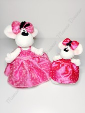 Lot Peluches Diddlina Princesse Robe Rose Soyeuse Etoiles Voile 20/30cm  - Diddl
