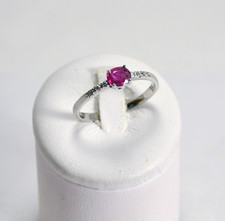 Bague Or Blanc 18 KT Rubis Et