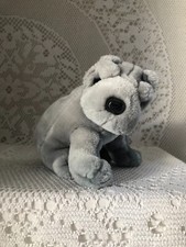 Peluche Chien Shar Pei gris