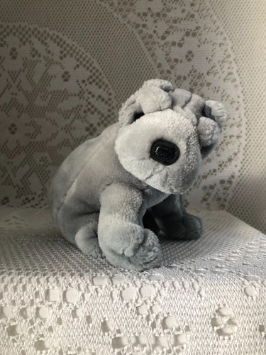 Peluche chien shar pei gris - peluche,