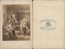 Goupil&Cie, life scene "c&#039;est a scoundrel" d&#039;after drawing vintage CDV