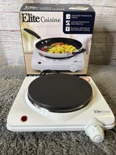 Elite Gourmet Cuisine Countertop Single Flat Burner Temperature Control Camping