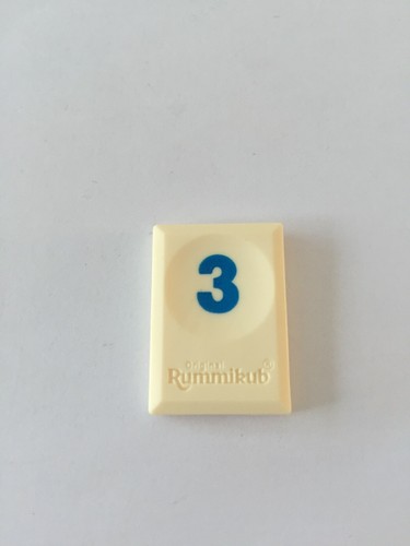 Tuile chiffre trois bleu - tuile, 3