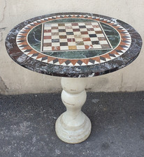 Marble pedestal with inlay top, 19th century