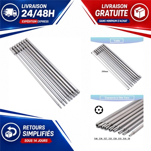 Jeu embouts tournevis torx - 8,