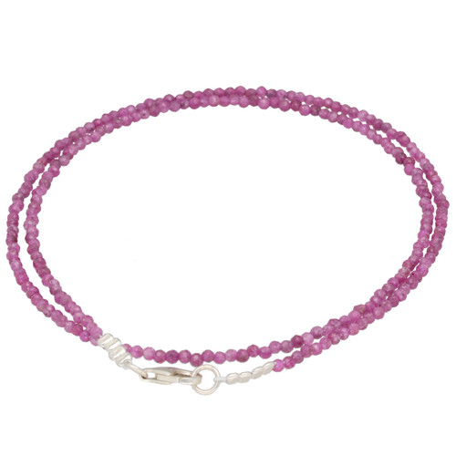 Collier rubis mm facetté - en,