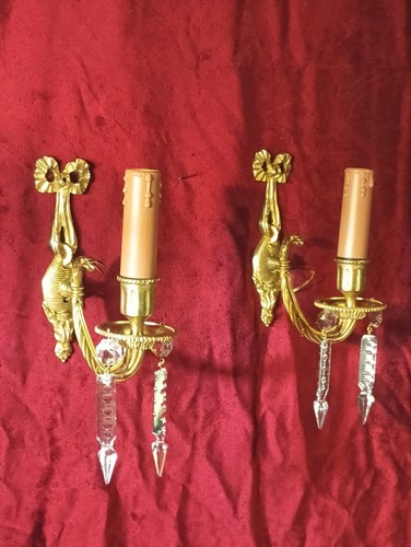 Paire appliques bougeoir a - paire,
