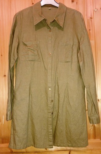 Chemise tunique coton lin vert - chemise,