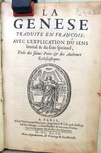 Livre ancien 1699 genèse - ancien,
