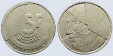 Pièce Belgique 1986 5 francs