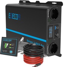 EDECOA Convertisseur 12V 220V 2000W Onduleur Pur Sinus Inverter USB Type C