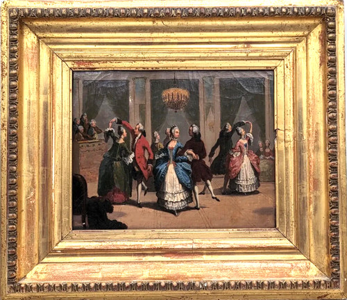 Beau tableau ancien - scène, de